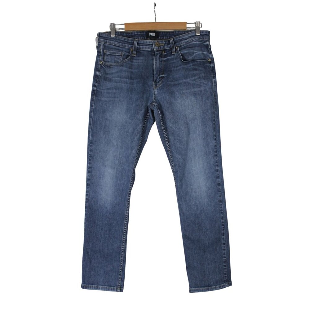 Paige Lennox Slim Jeans‎ Men’s 34 Dark Wash Stretch Denim Straight Leg